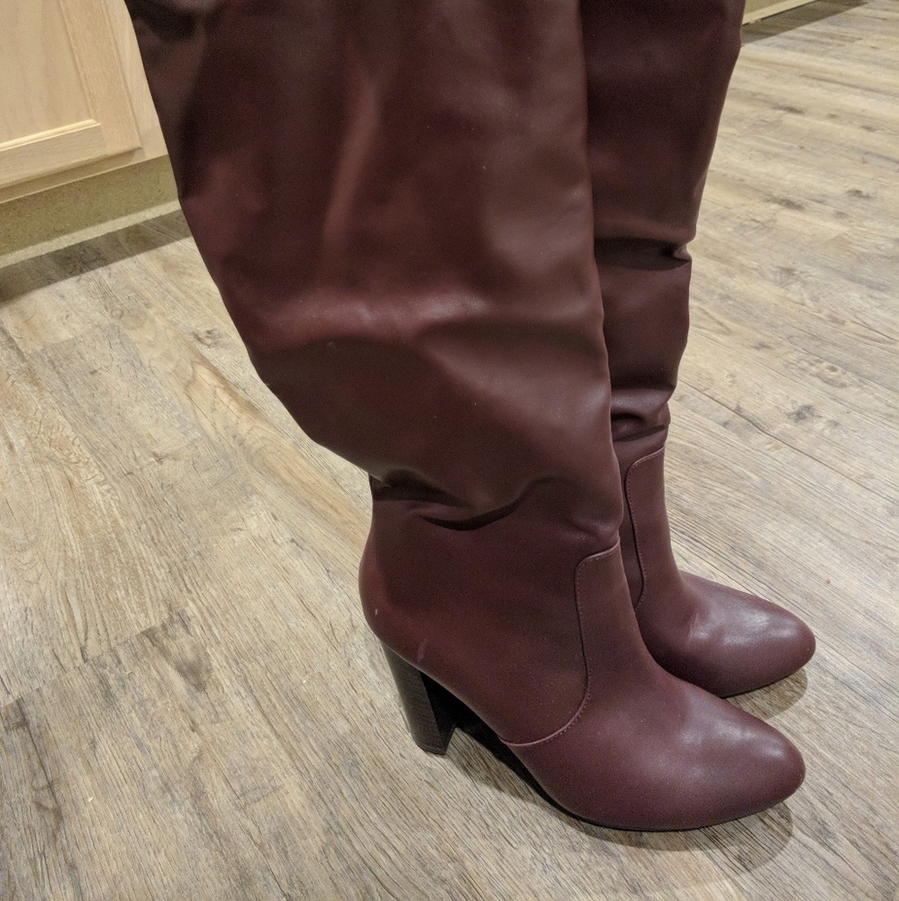 Egg plant knee boots